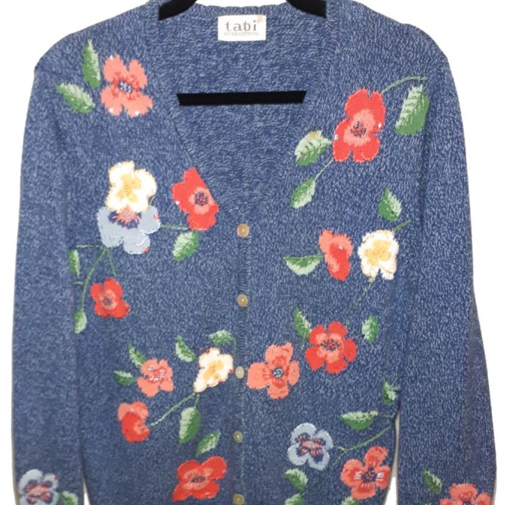 Vintage 1980"s "Tabi International" cardigan in cotton. Size 12